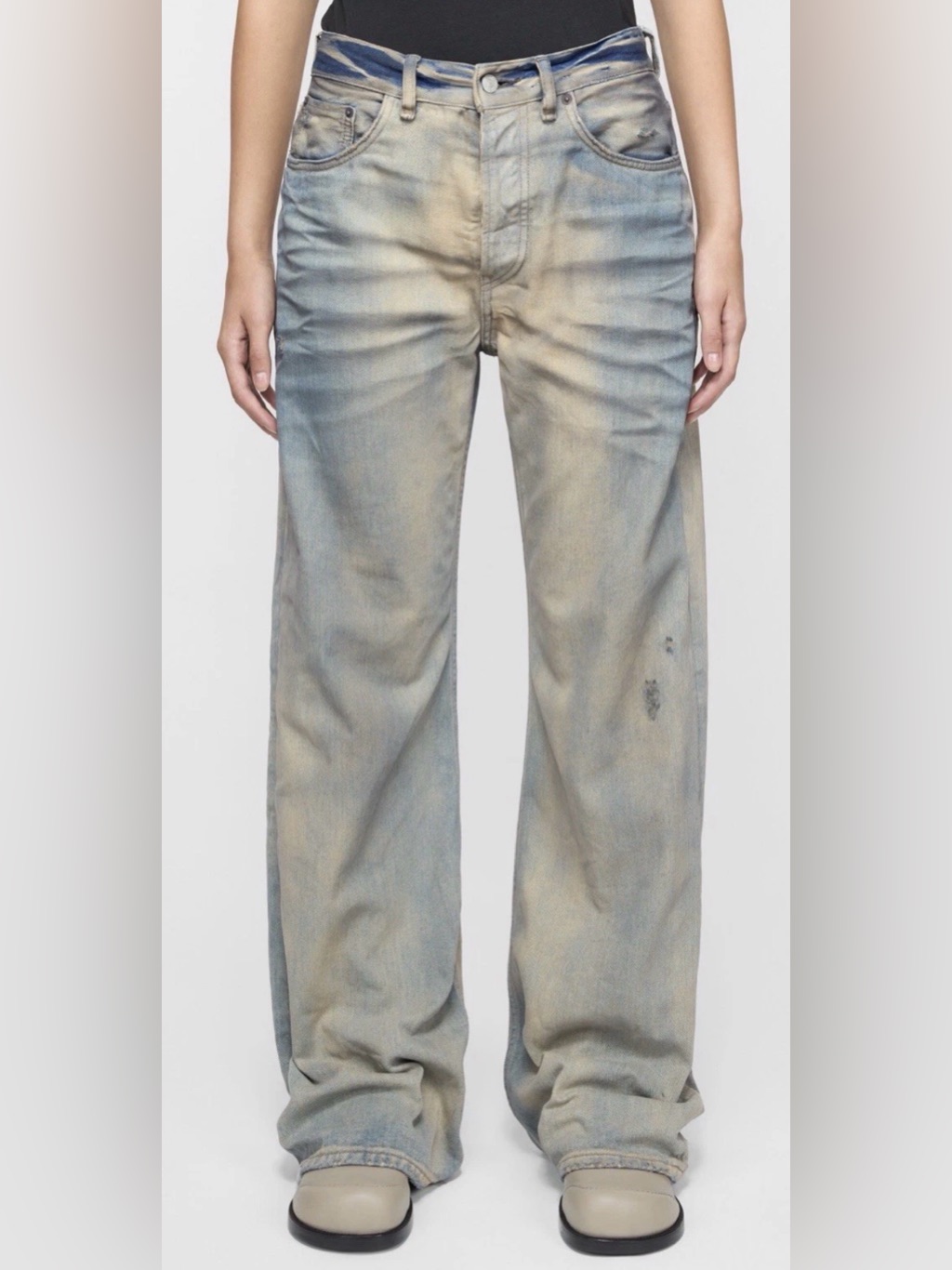 Acne Studios Loose Fit Jeans 228 Light Blue Size 27